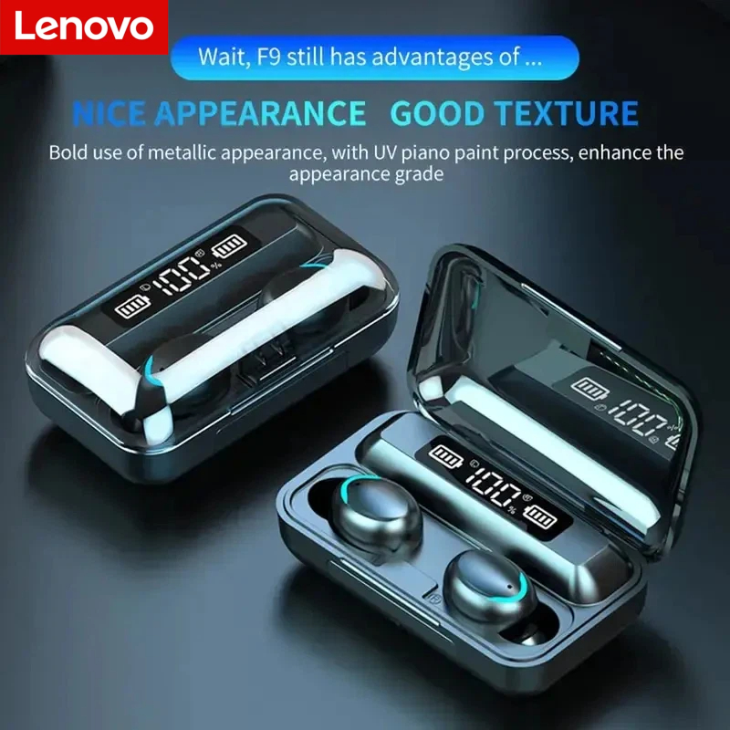 Earphones - Headphone Nirkabel Bluetooth Lenovo F9 -