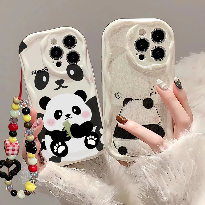 Cute Cartoon Wrist Strap Silicone Case - Casing Tali Pergelangan Tangan Panda Lucu