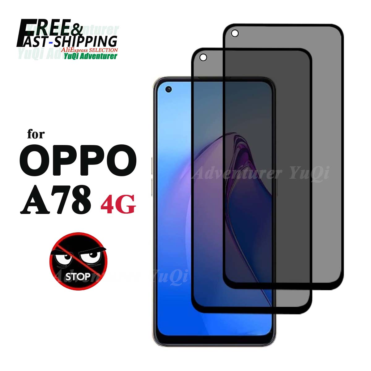Anti Spy Privacy Glass Case - Pelindung layar Anti mata-mata untuk OPPO