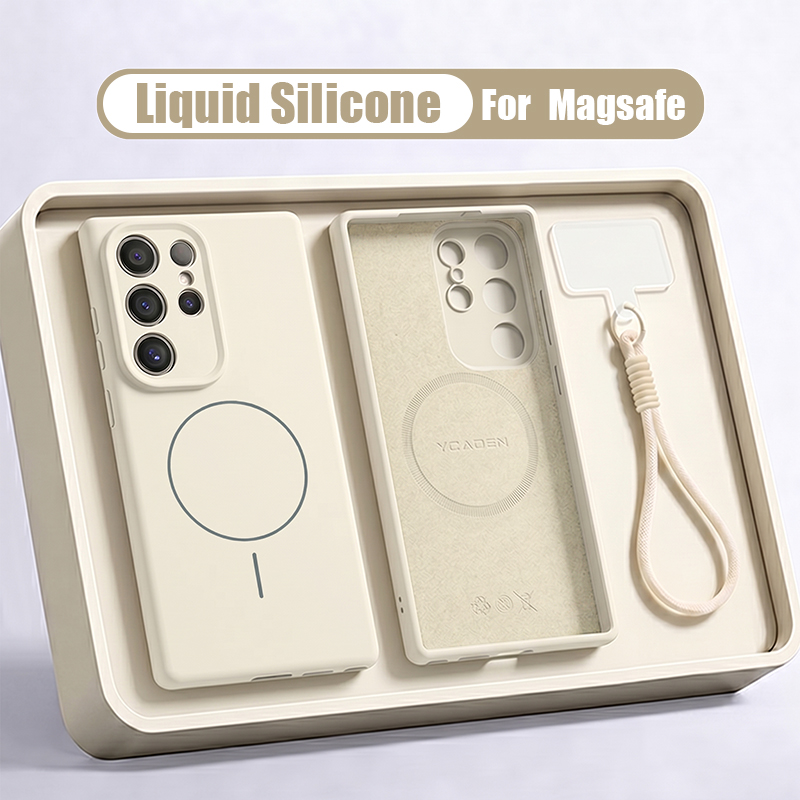 Liquid Silicone Magnetic Phone Case - Casing Ponsel Tali Magnetik Silikon Cair