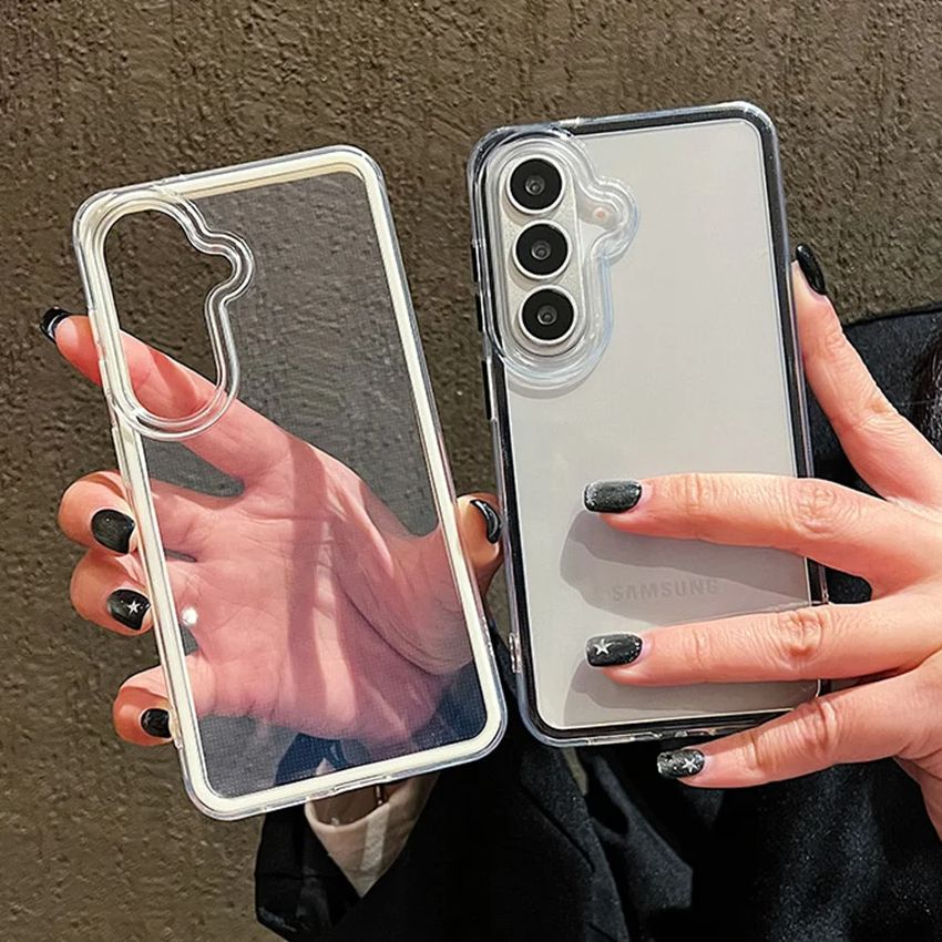 Clear Shockproof Bumper Case - Casing Belakang Transparan Warna Permen Mewah