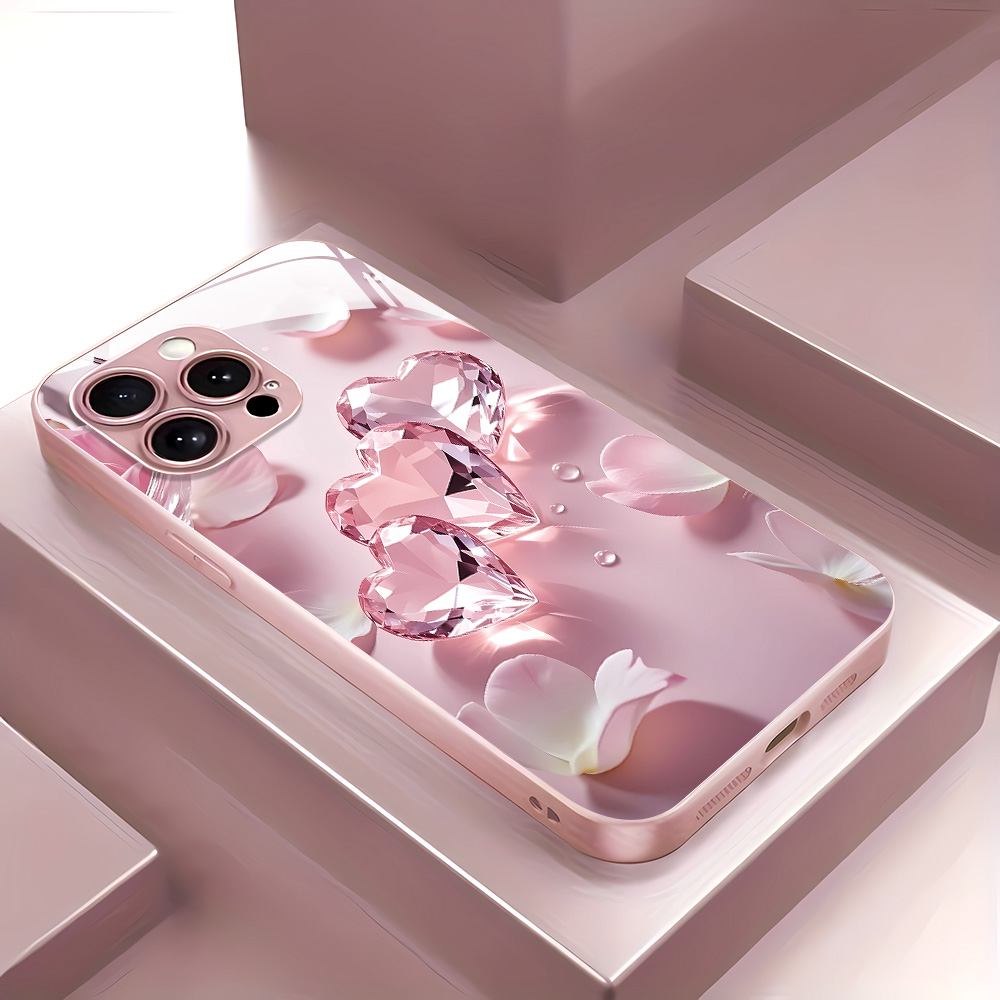 Screen Protectors - Casing Kaca Tempered Motif Kupu-Kupu Pink