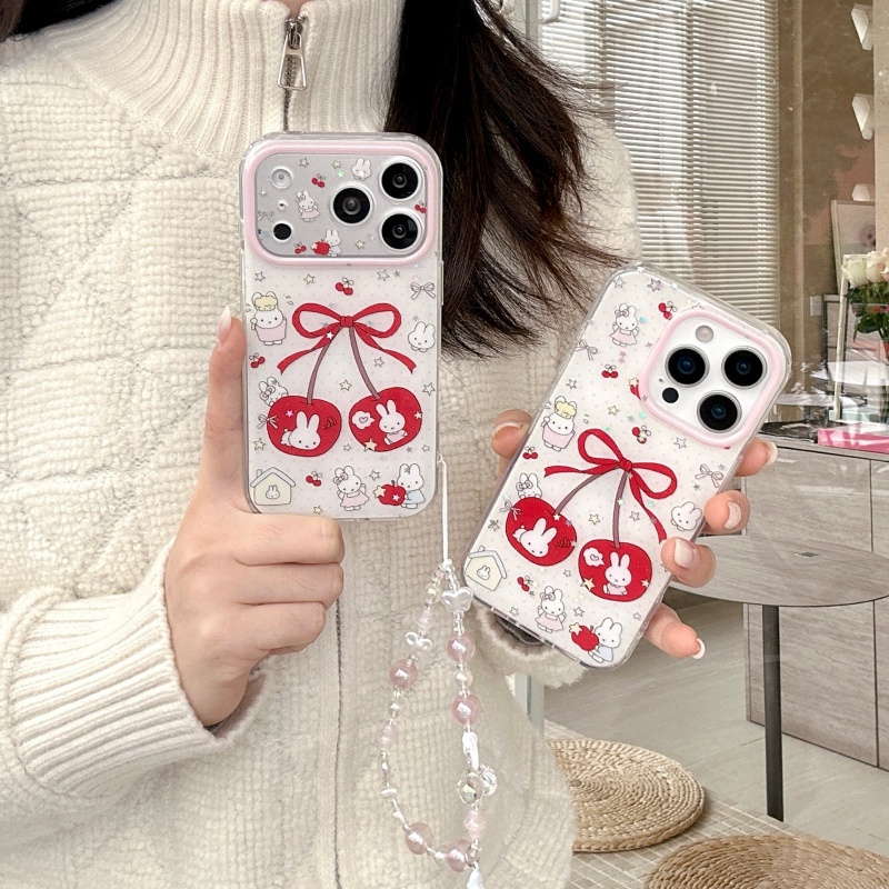 Casing HP Miffy Sparkling Moti - Cute Cartoon Wrist Strap Silicone Case ulasan dan harga