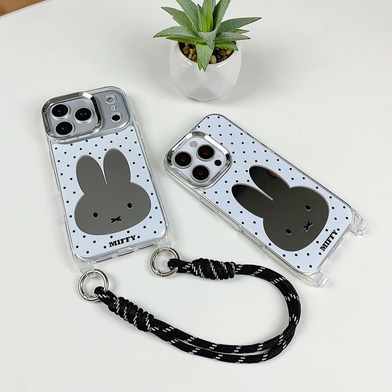 Casing HP iPhone 15 16 17 Pro  - Cute Cartoon Wrist Strap Silicone Case ulasan dan harga