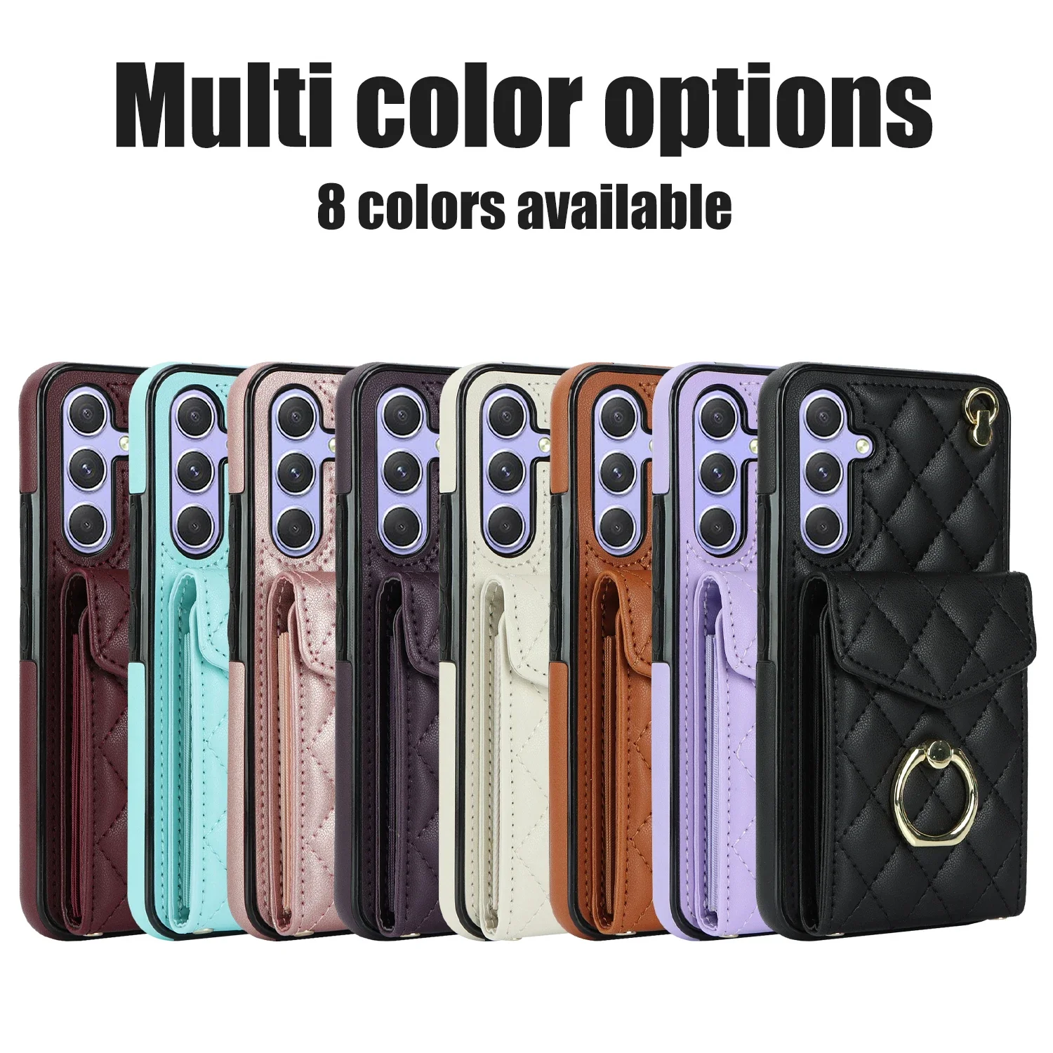 Sarung ponsel cincin Solt kart - Leather Wallet Card Holder Phone Cover ulasan dan harga