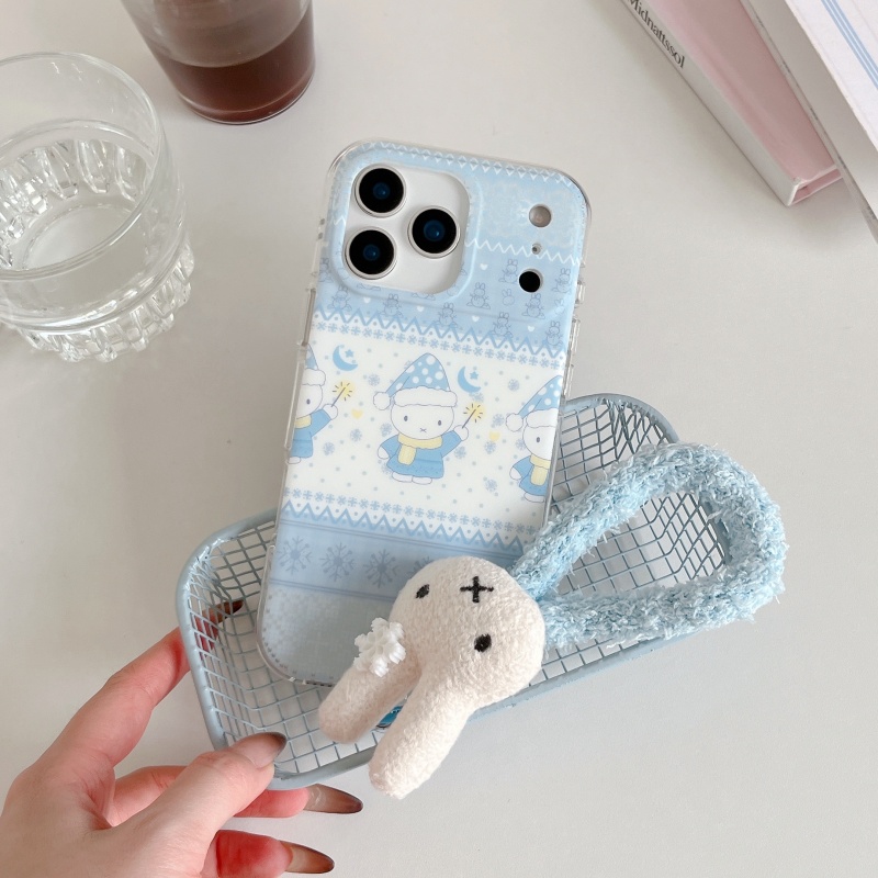 Casing HP Miffy Motif Polkadot - Cute Cartoon Wrist Strap Silicone Case ulasan dan harga