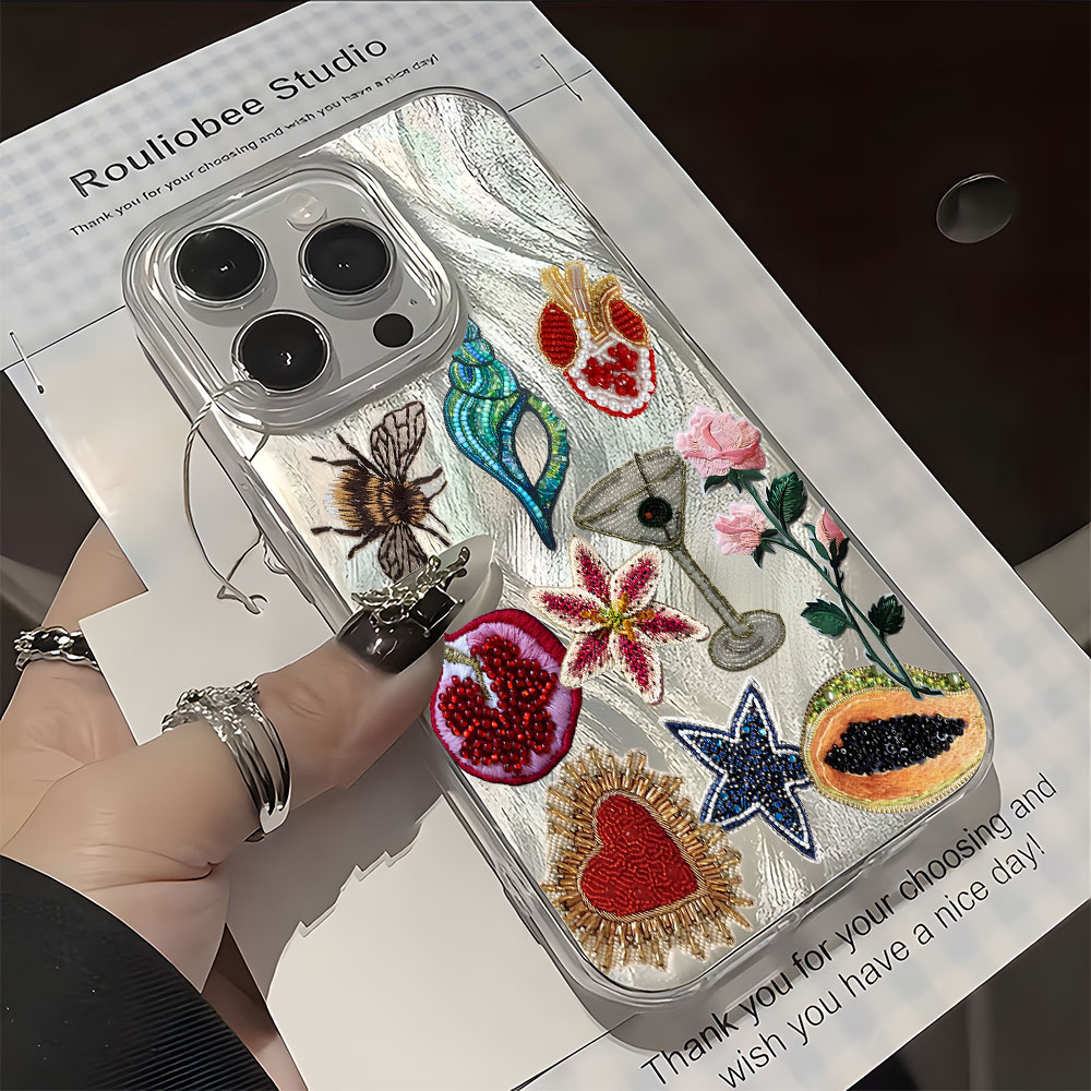 Casing HP Motif Kolase Bunga V - Vintage Floral Pattern Soft Case ulasan dan harga