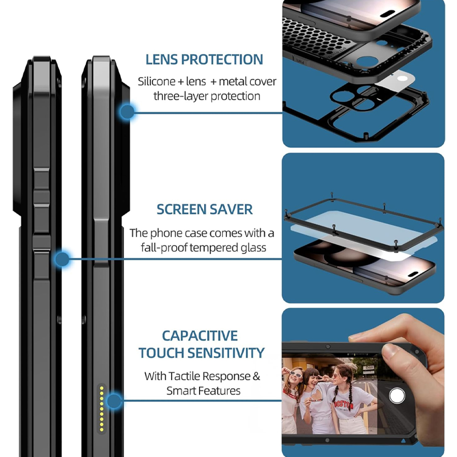 Casing Ponsel Pelindung Logam  - Heavy Duty 360 Full Body Protective Case ulasan dan harga