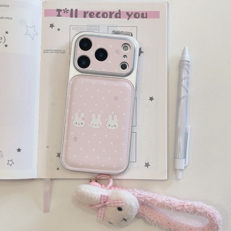 Casing Ponsel Kulit Motif Polk - Cute Cartoon Wrist Strap Silicone Case ulasan dan harga